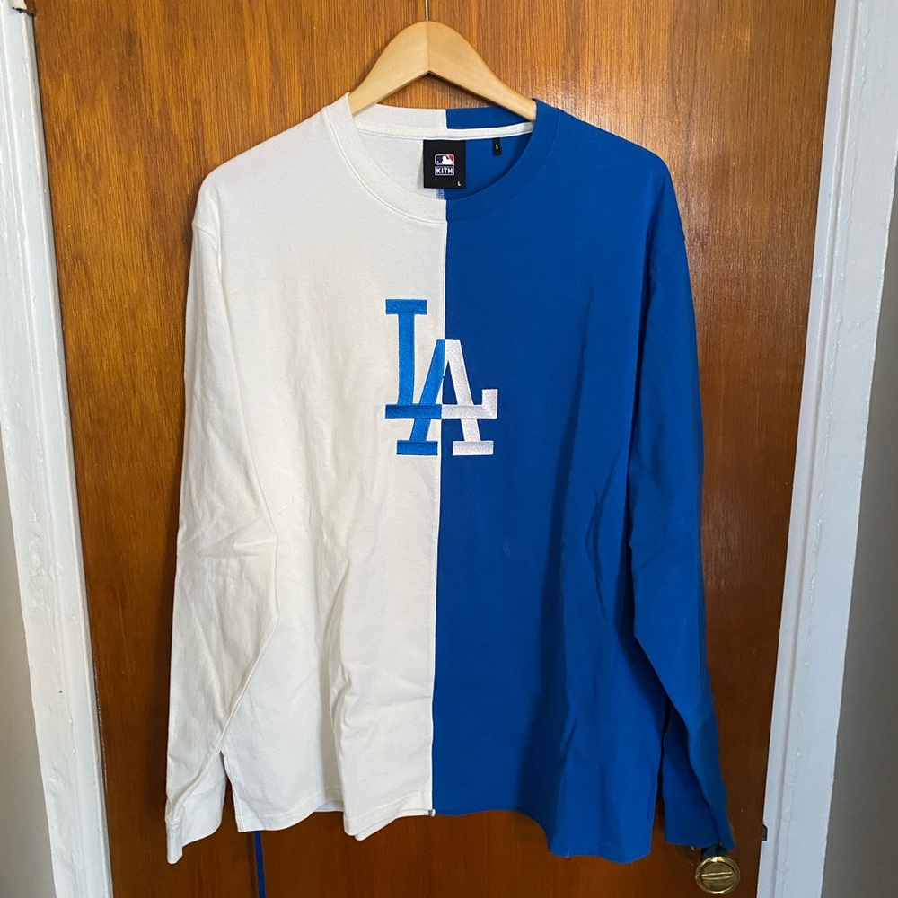 Kith LA Dodgers Long Sleeve Split Tee Size Large